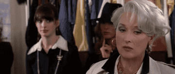 Meryl Streep glowering in The Devil Wears Prada