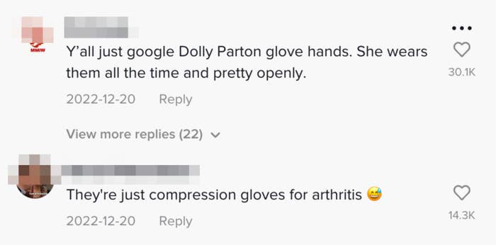 One person said she wears them all the time and another said "They're just compression gloves for arthritis"