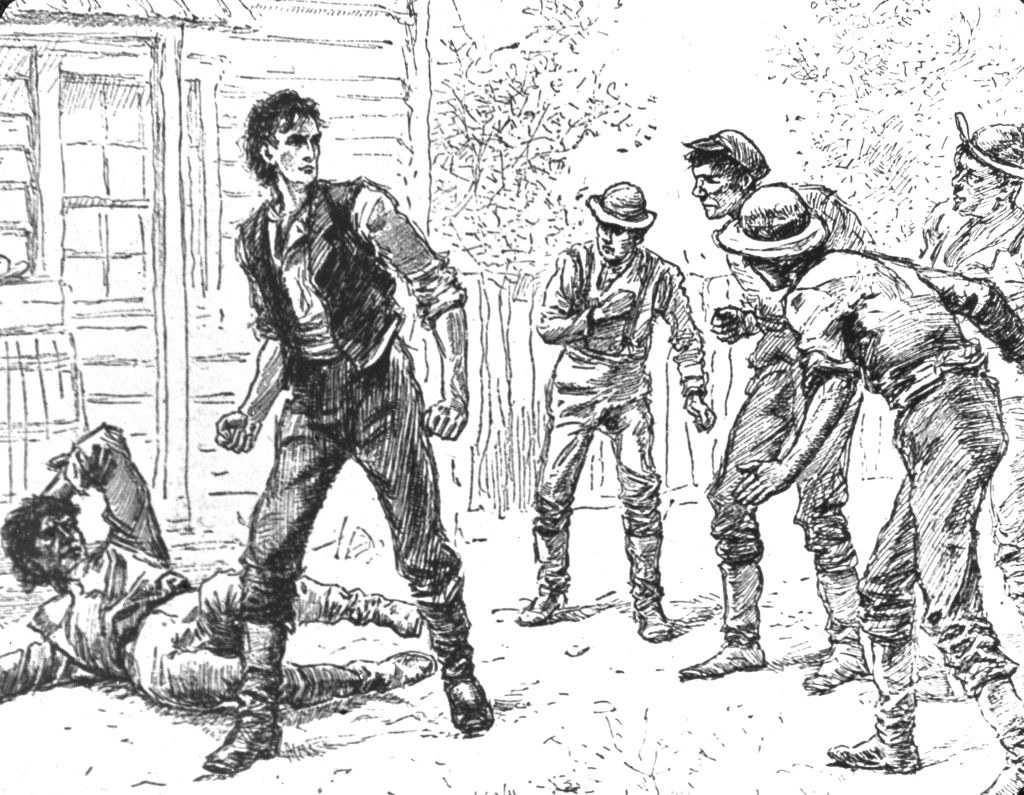 drawing of a fight