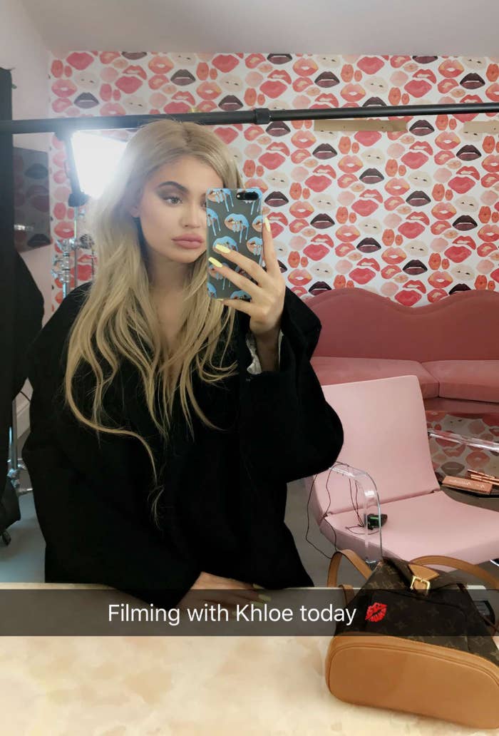 Kylie Jenner taking a mirror selfie