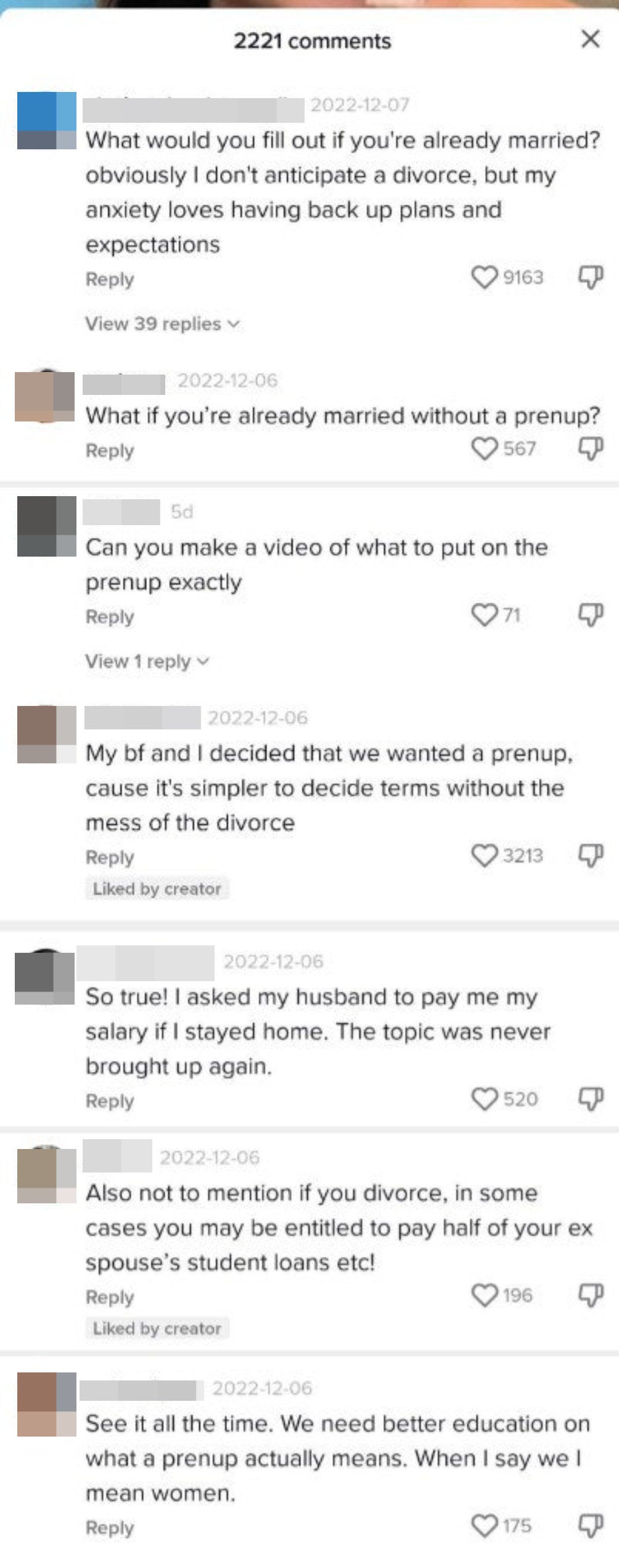 screencap of comments on Sahar's TikTok