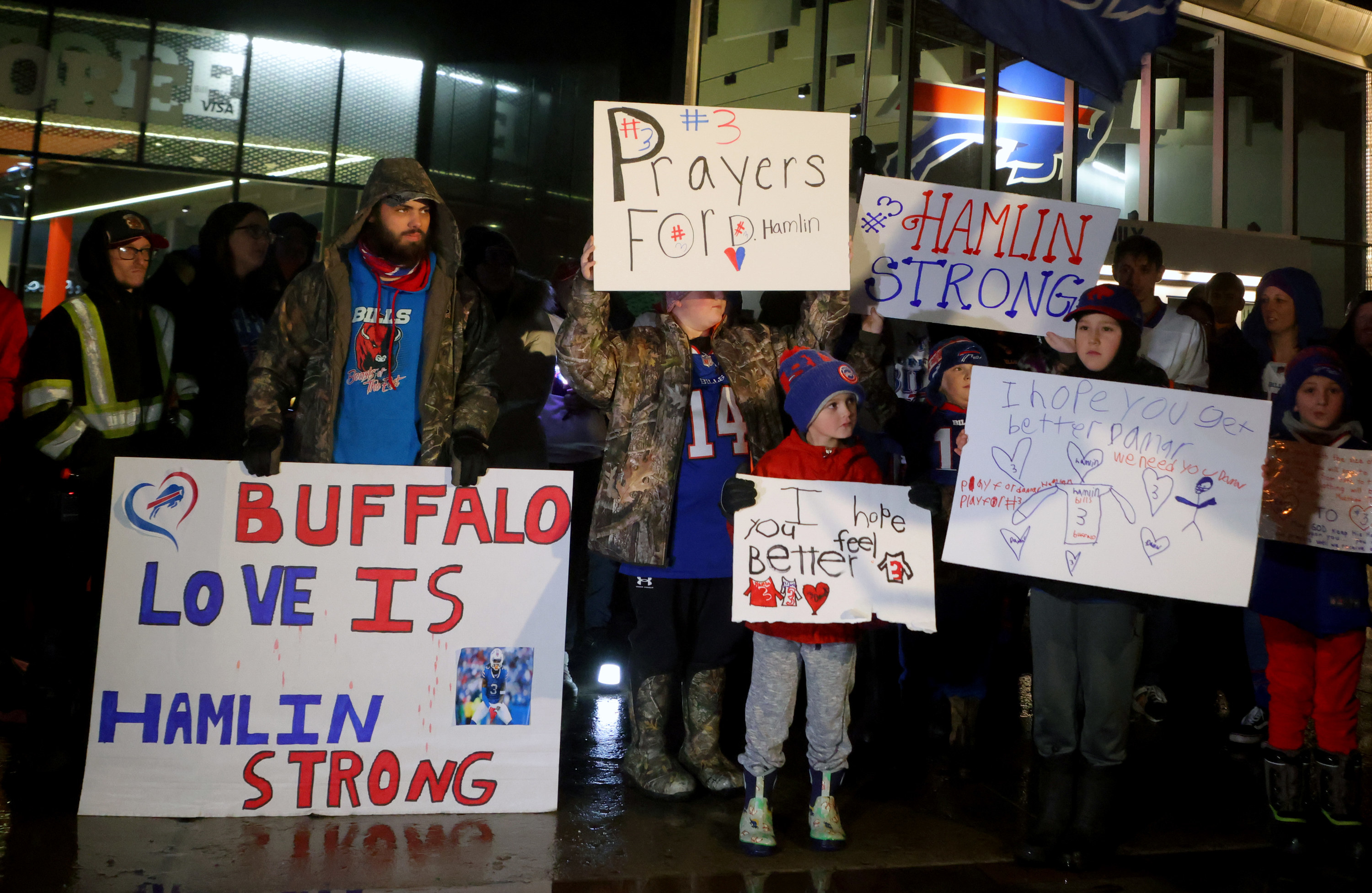 Bills safety Hamlin back in Buffalo to resume recovery