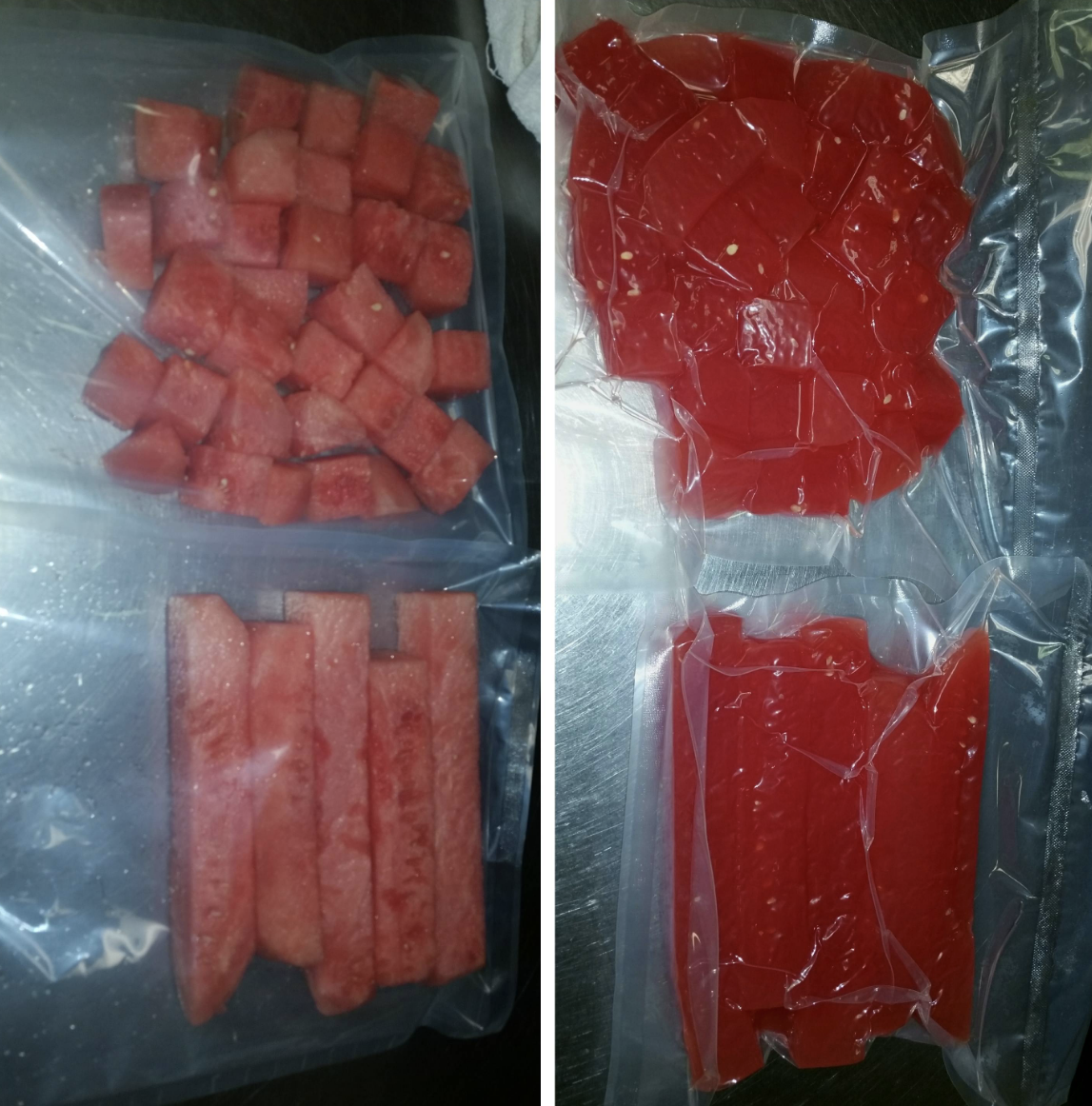 Vacuum-sealed watermelon