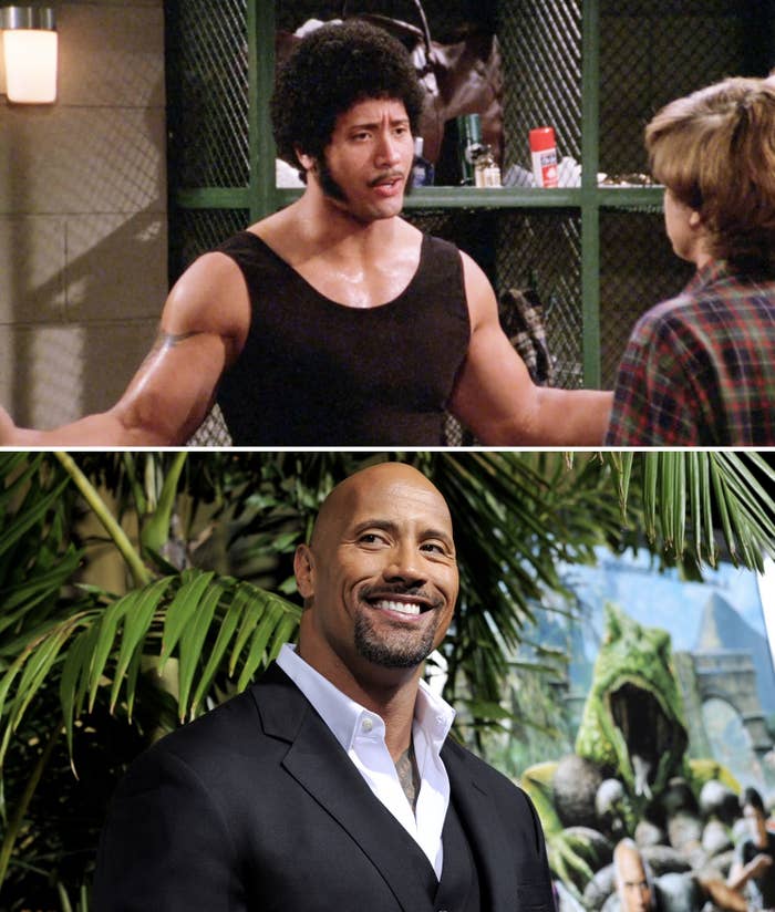 Dwayne with an Afro as his father and a more current look
