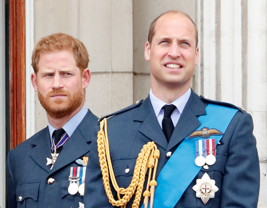 Harry and William wearing military badges and medals