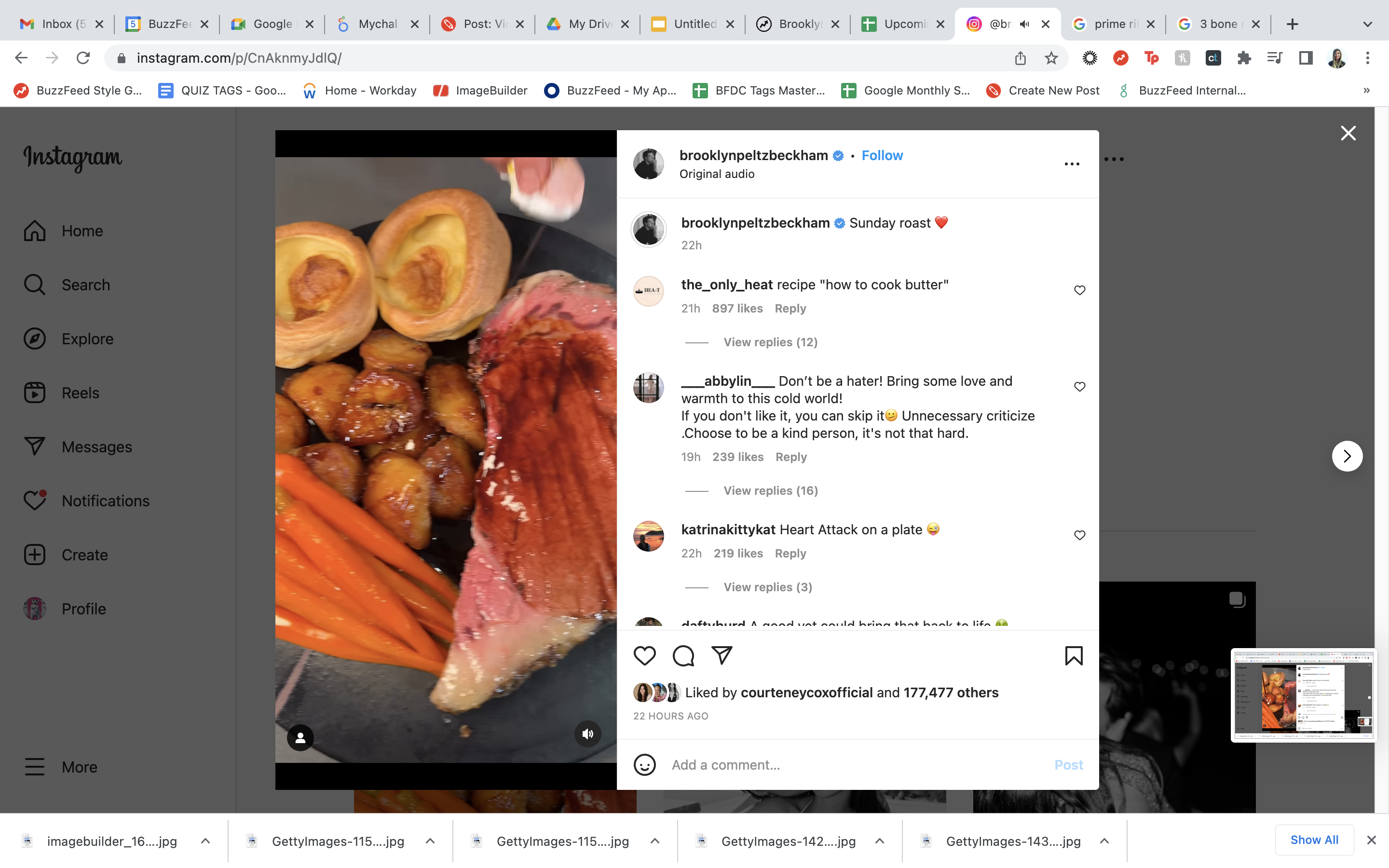 Victoria Beckham Defends Brooklyn's Beef Cooking Instagram