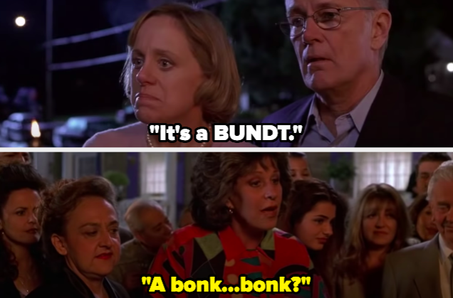 A woman saying &quot;It&#x27;s a Bundt&quot; and another woman saying &quot;A bonk...bonk?&quot;