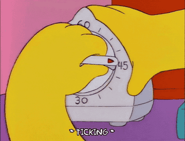 a timer being turned on on the Simpsons