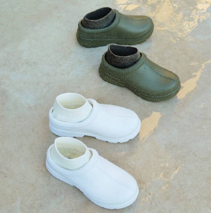 two pairs of tasman clogs in different colours