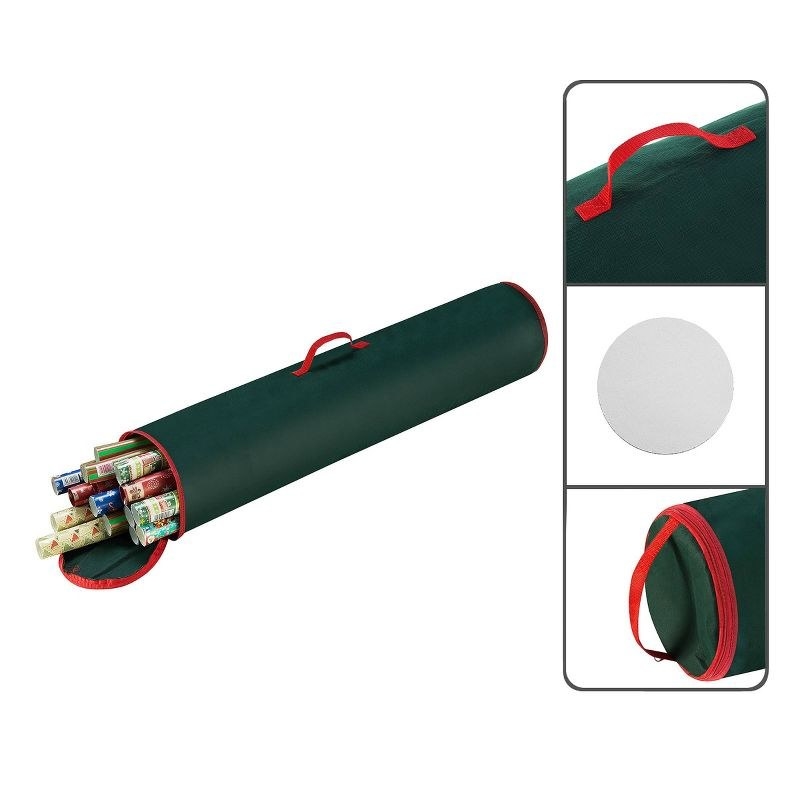 Green and red wrapping paper holder