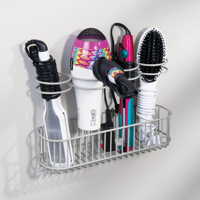 Hair styling organizer with blow dryer and flat irons
