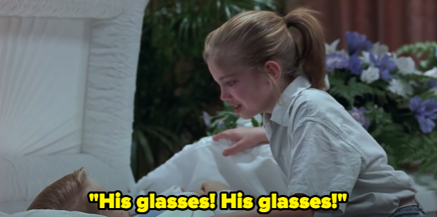 A young girl screams &quot;His glasses! His glasses!&quot;