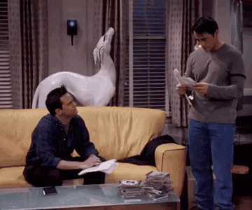 joey from friends saying to chandler this is how much we pay for electric before running to turn off the light