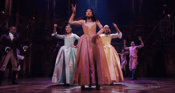 The women from &quot;Hamilton&quot; performing.