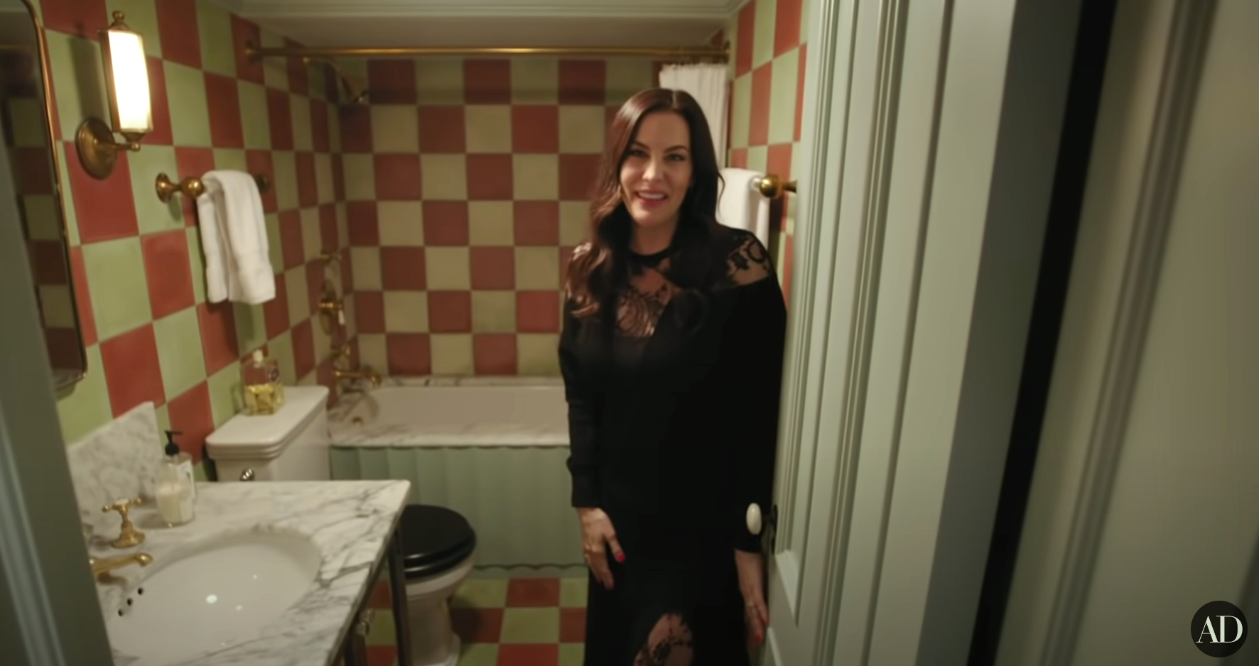 Liv Tyler in her bathroom