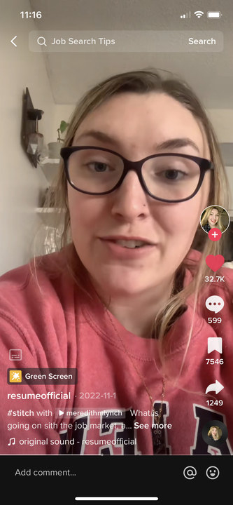 Morgan talking in her TikTok video