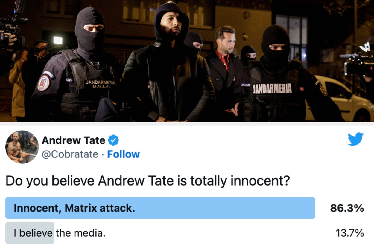 Andrew Tate Is In Detention In Romania But His Twitter Posts Haven’t Stopped