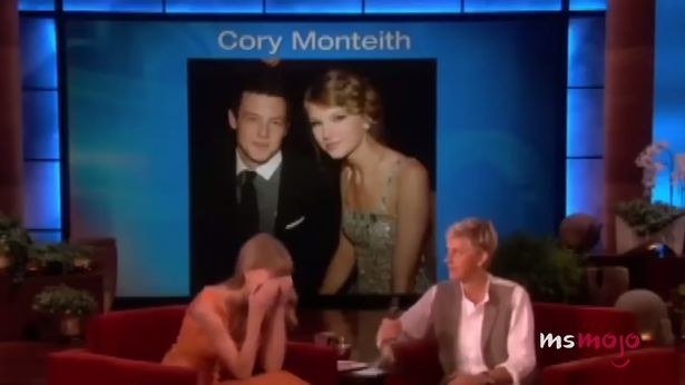 taylor with her face in her hands while ellen looks at her