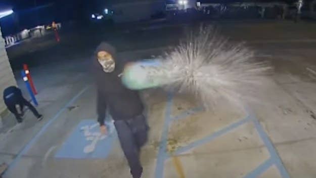 A video has surfaced of two arsonists setting themselves on fire while attempting to burn down an immigration services business in California.