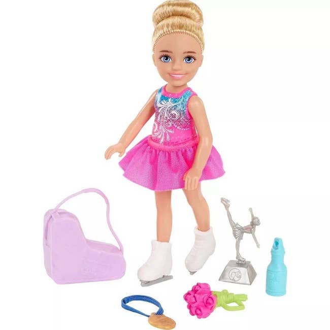 The doll with ice skating accessories