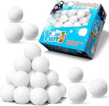 The pack of fake snowballs