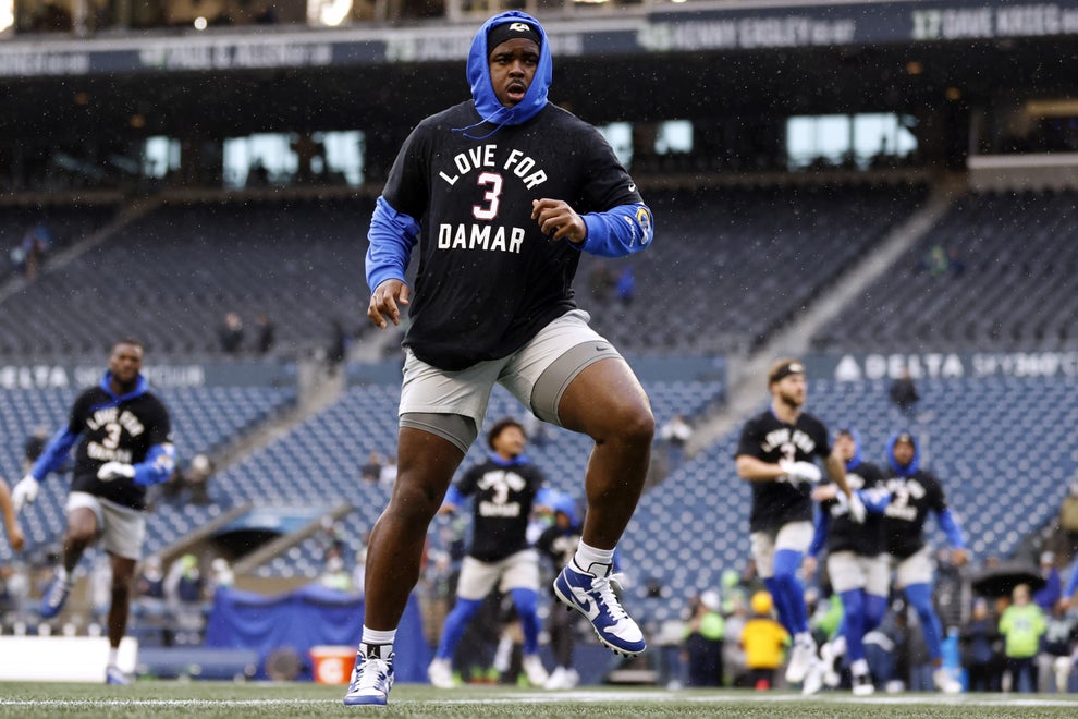 NFL players honor Damar Hamlin with shirts and jerseys in warmups