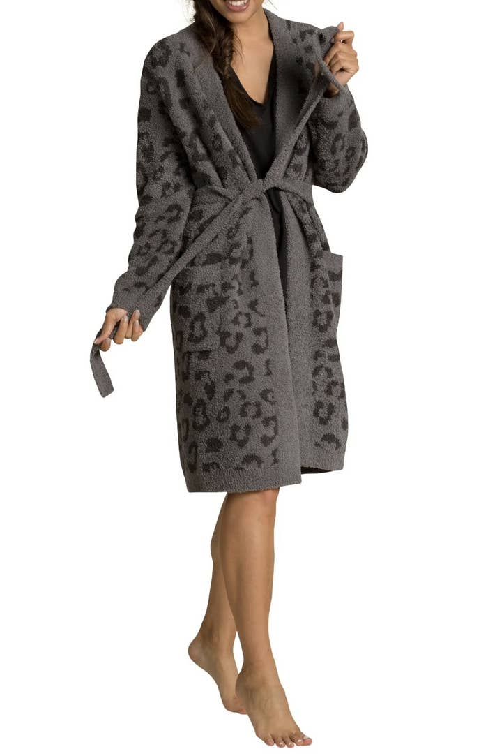 A black and grey robe
