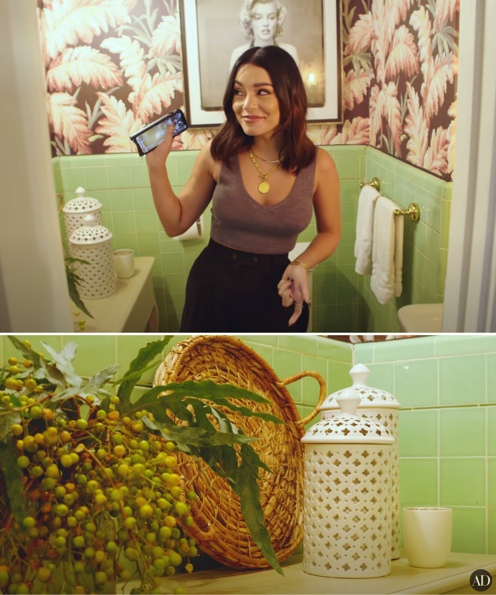 Vanessa Hudgens in her bathroom