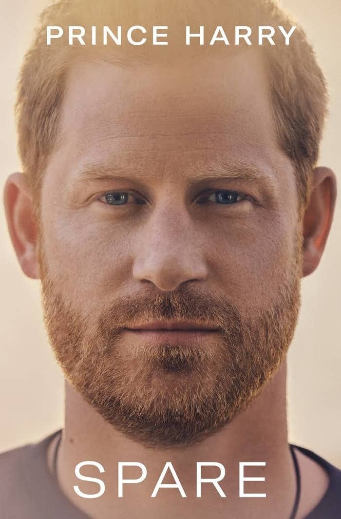 The cover of Spare which is a simple close-up of Prince Harry