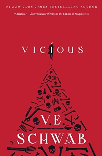 cover for &quot;Vicious&quot; which is a triangle made of skeleton bones. a silhouette of a person stands atop it