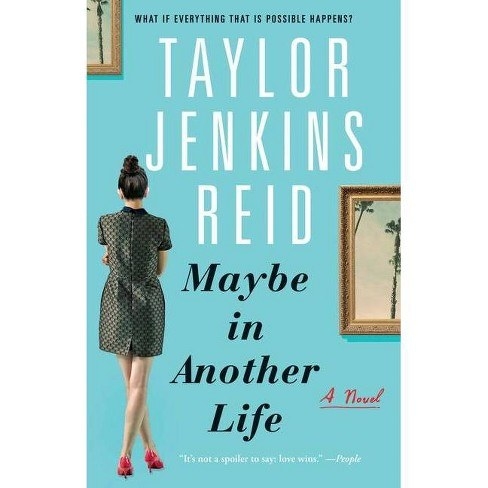 cover for &quot;Maybe In Another Life&quot; which is a woman in a dress with her hair in a high bun, facing away from us. her arms are crossed.