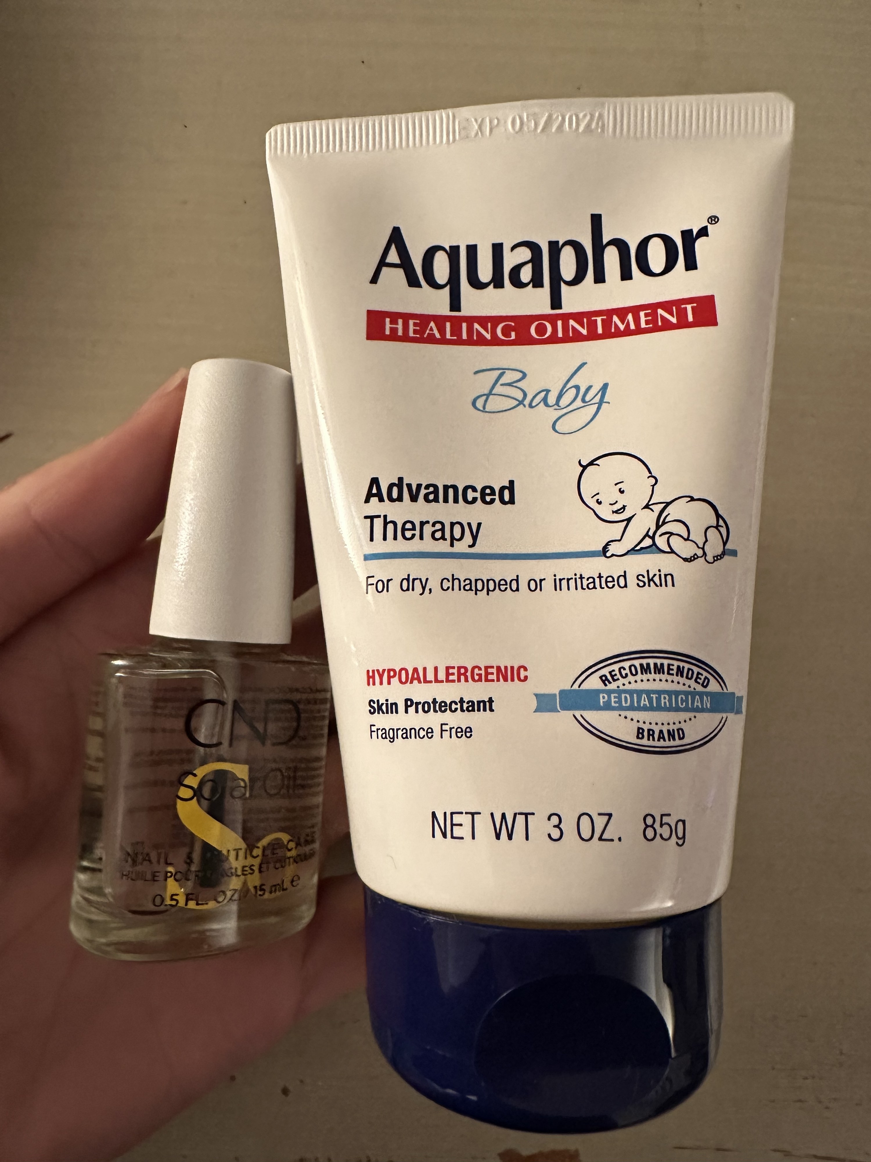 Cuticle oil and Aquaphor