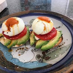 reviewer's eggs benedict with poached eggs