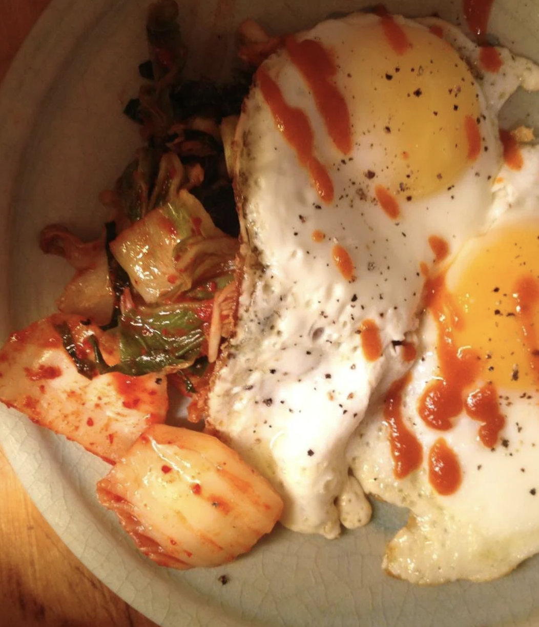 Kimchi with fried egg