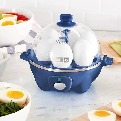the navy blue egg cooker