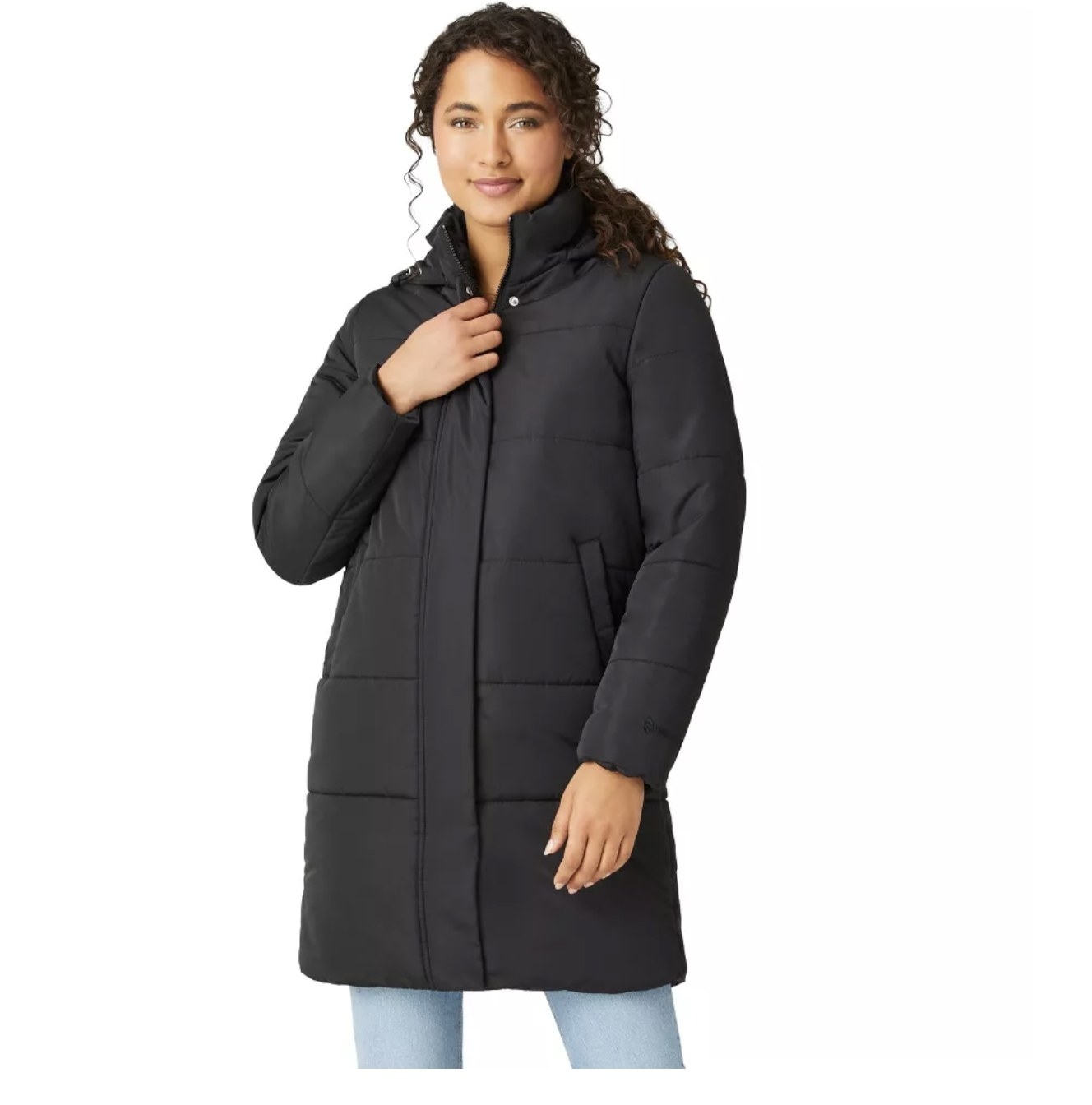 the long puffer jacket in black