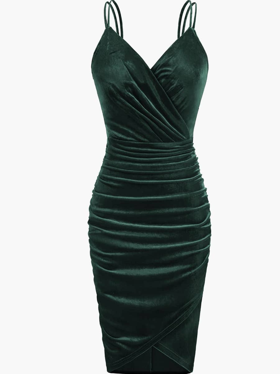 green emerald velvet dress Velvet Riley Dress W. Collar