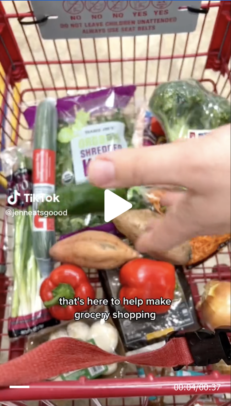 the inside of a shopping cart at trader joe&#x27;s