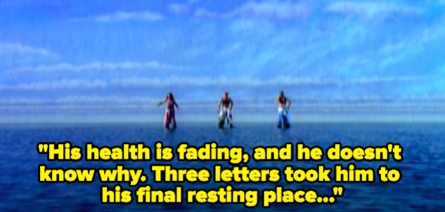 Three women singing: &quot;His health is fading, and he doesn&#x27;t know why. Three letters took him to his final resting place&quot;