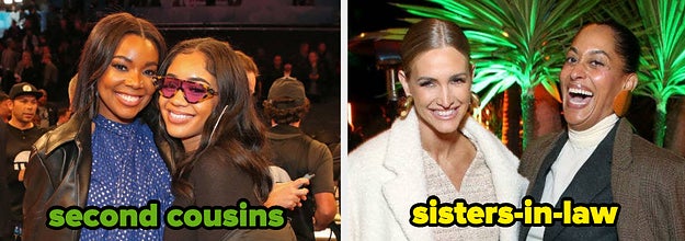 Gabrielle Union and Saweetie are second cousins, and Tracee Ellis Ross and Ashlee Simpson are sisters-in-law