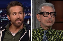On the left, Ryan Reynolds, and on the right, Jeff Goldblum