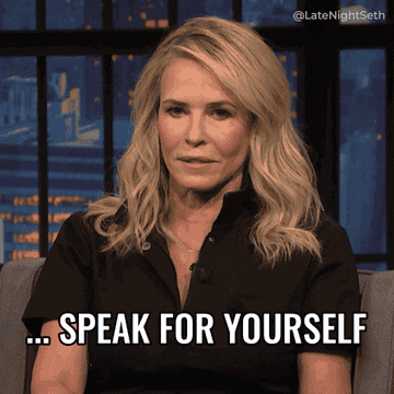 chelsea handler saying &quot;speak for yourself&quot; on &quot;late night with seth meyers&quot;