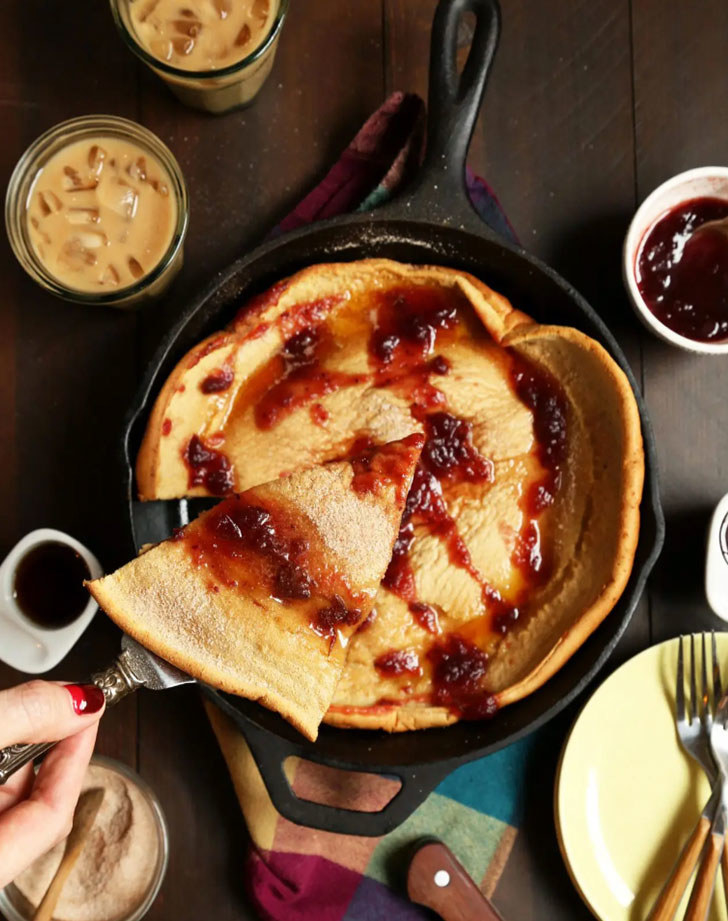 Air Fryer Dutch Baby (Easy Vanilla Syrup!) - Chelsea's Messy Apron