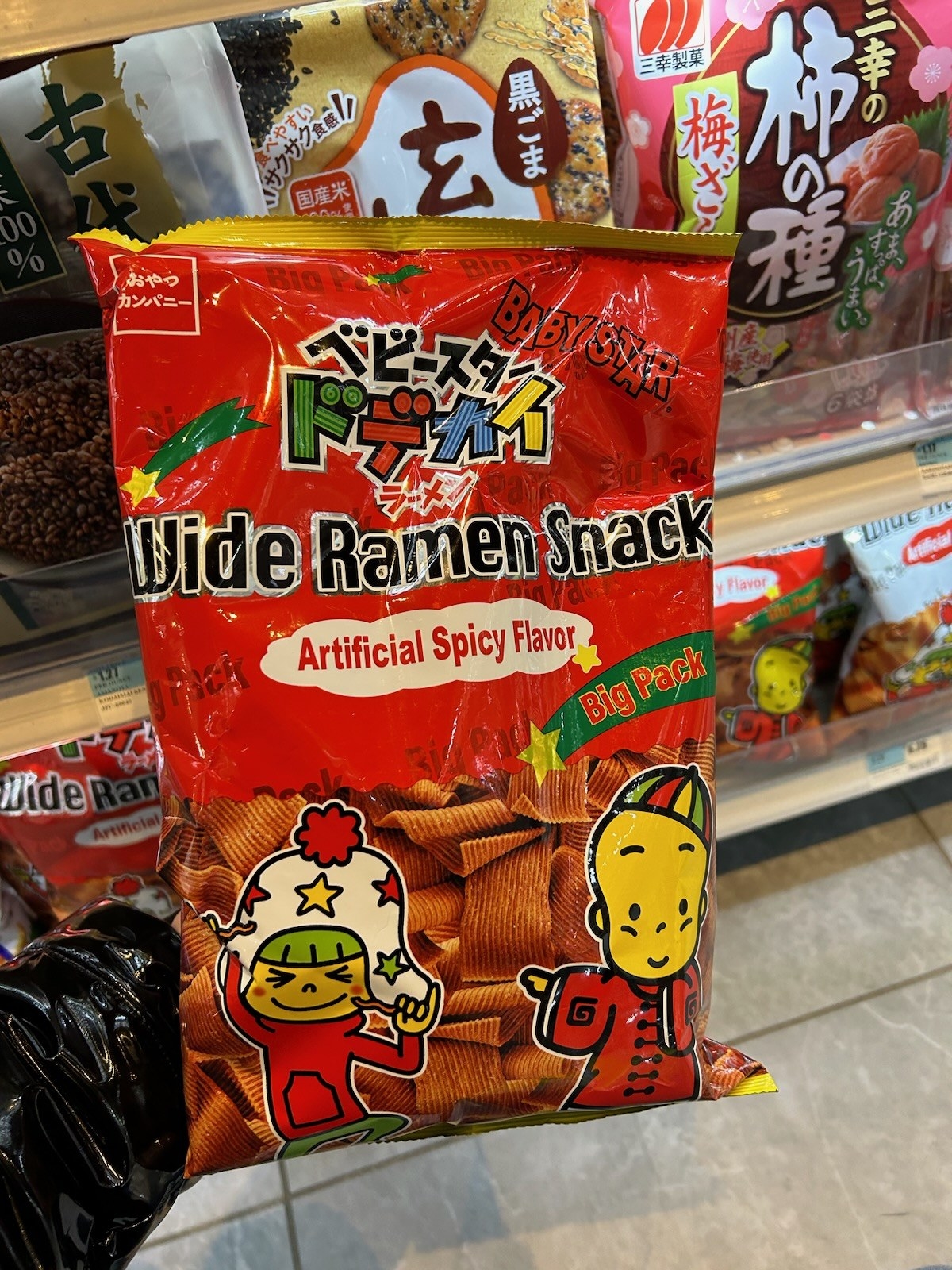bag of spicy ramen snack