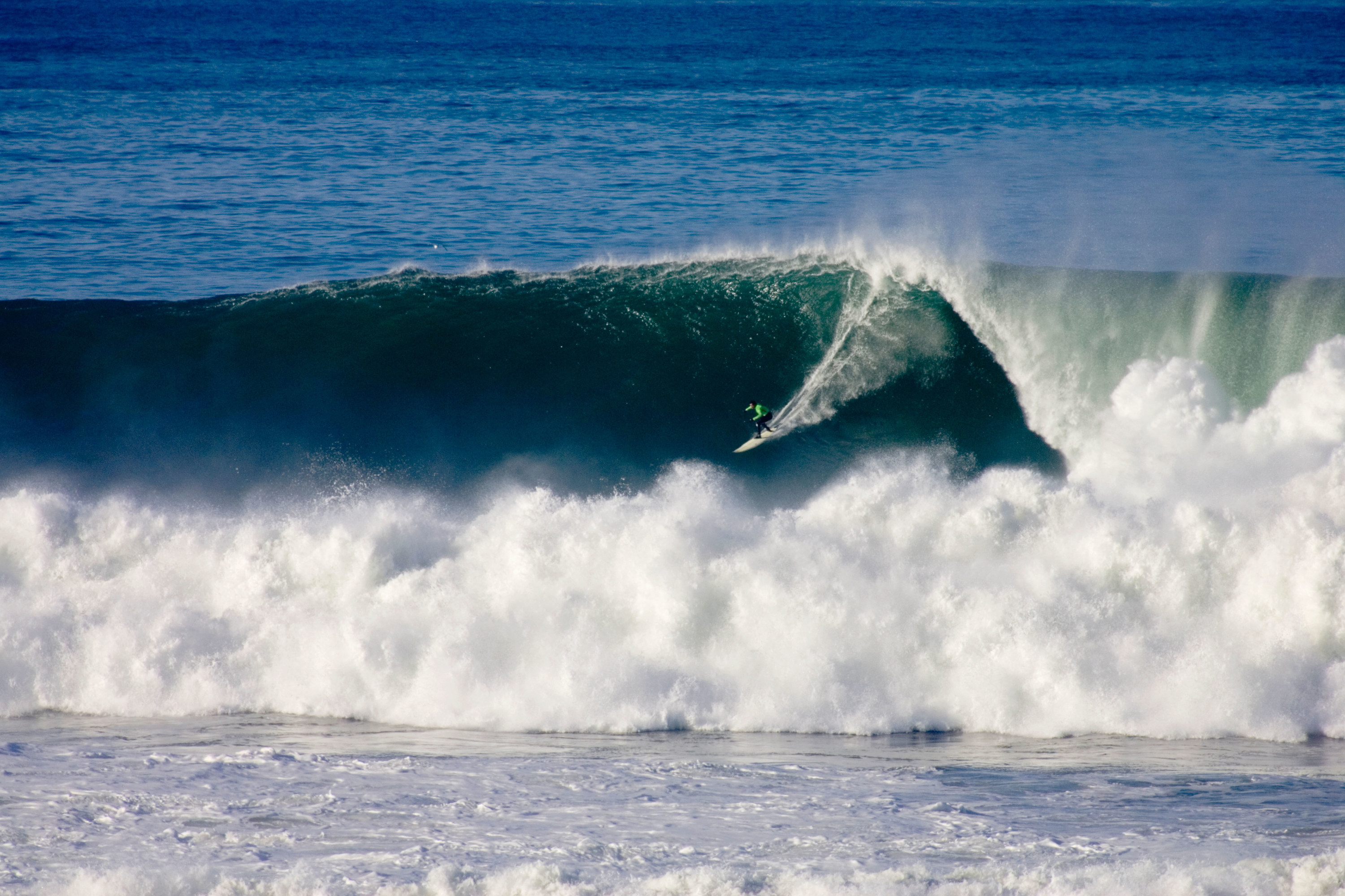 A large wave crashing