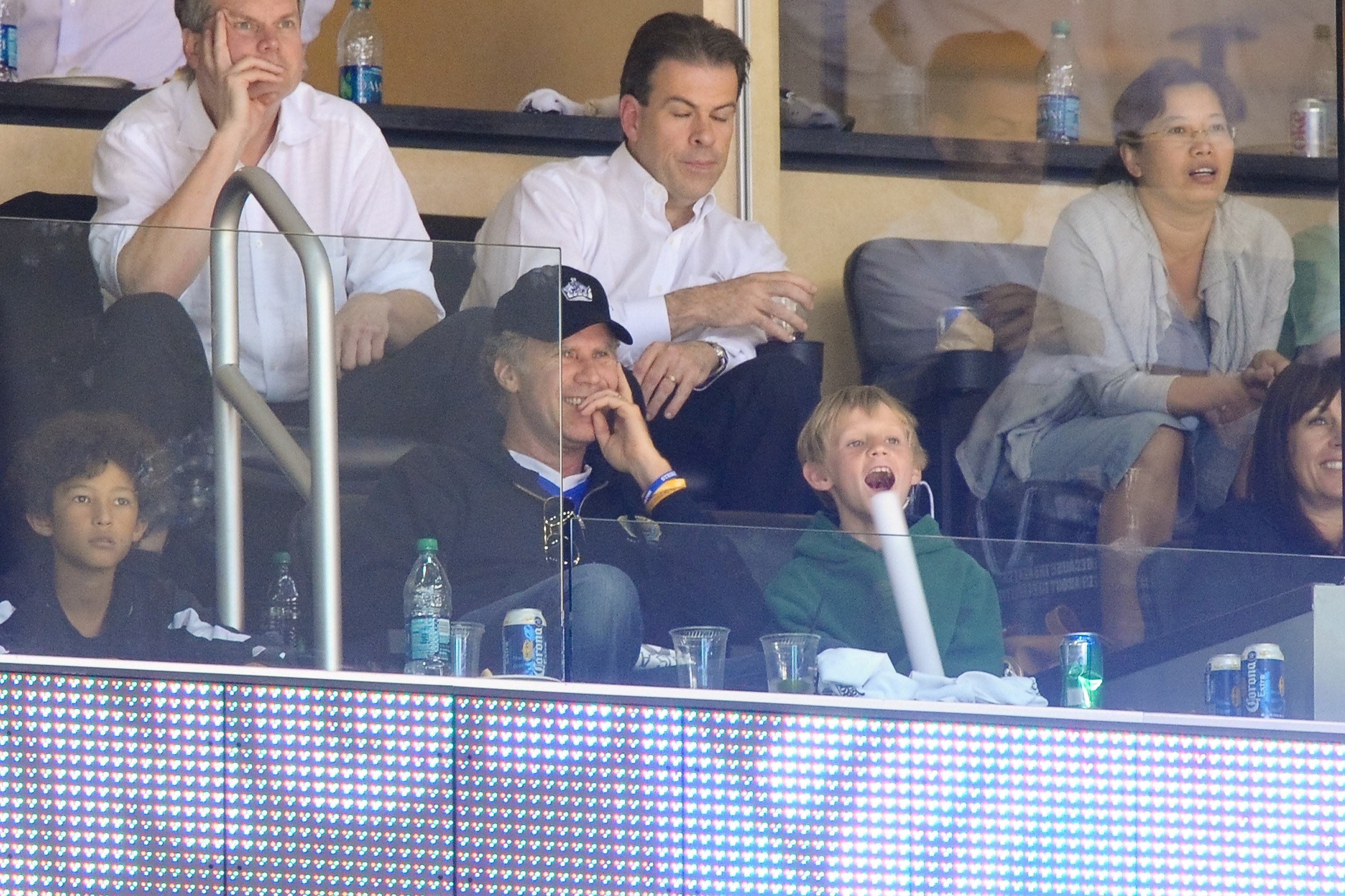 Will Ferrell (L) and his son Magnus Ferrell attend game three of the 2012 Stanley Cup Final between the Los Angeles Kings and the New Jersey Devils at Staples Center on June 4, 2012