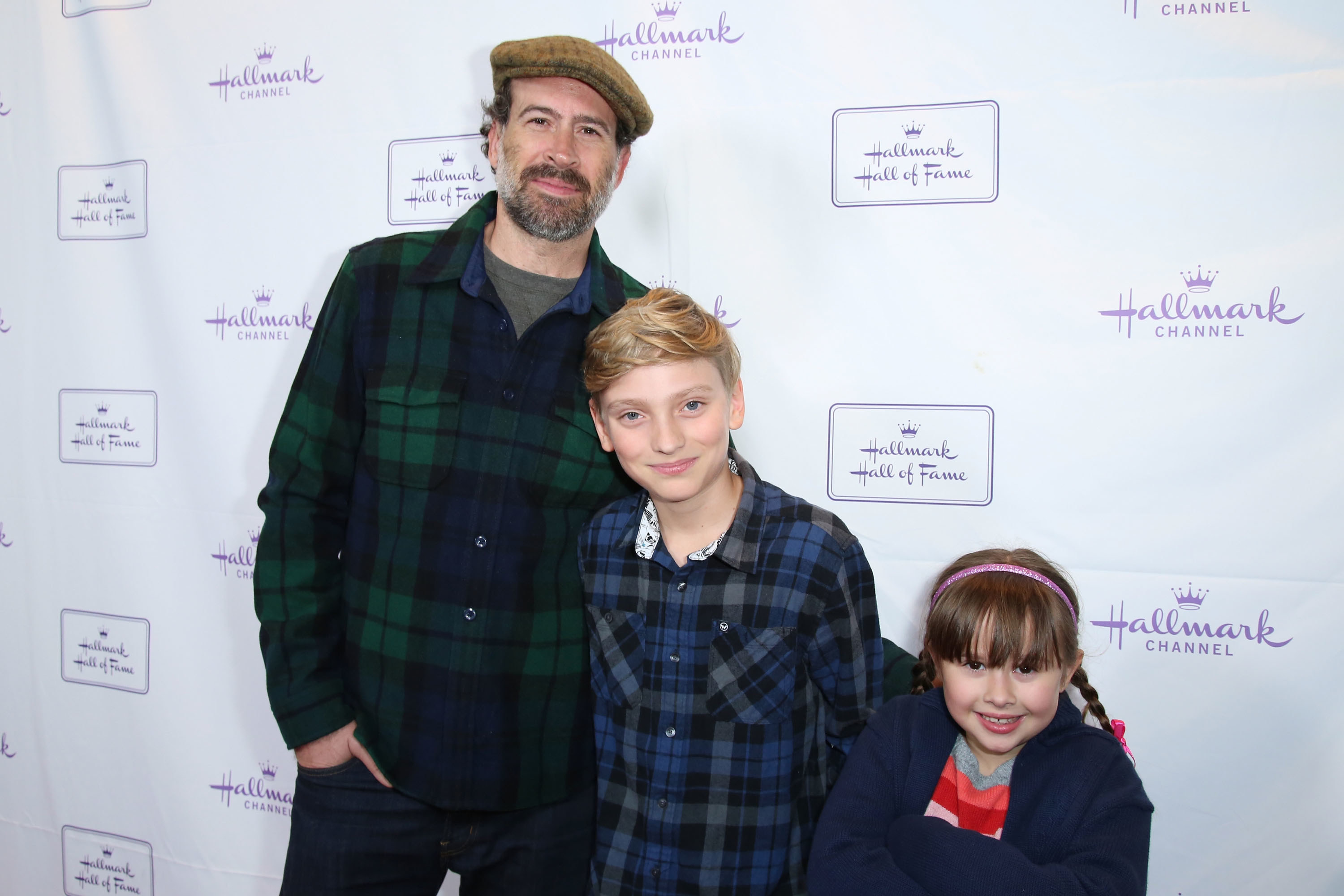 Actor Jason Lee and children, Pilot Inspektor Lee and Casper Lee arrive at Hallmark Hall Of Fame&#x27;s &quot;Away &amp;amp; Back&quot; Exclusive Premiere Event
