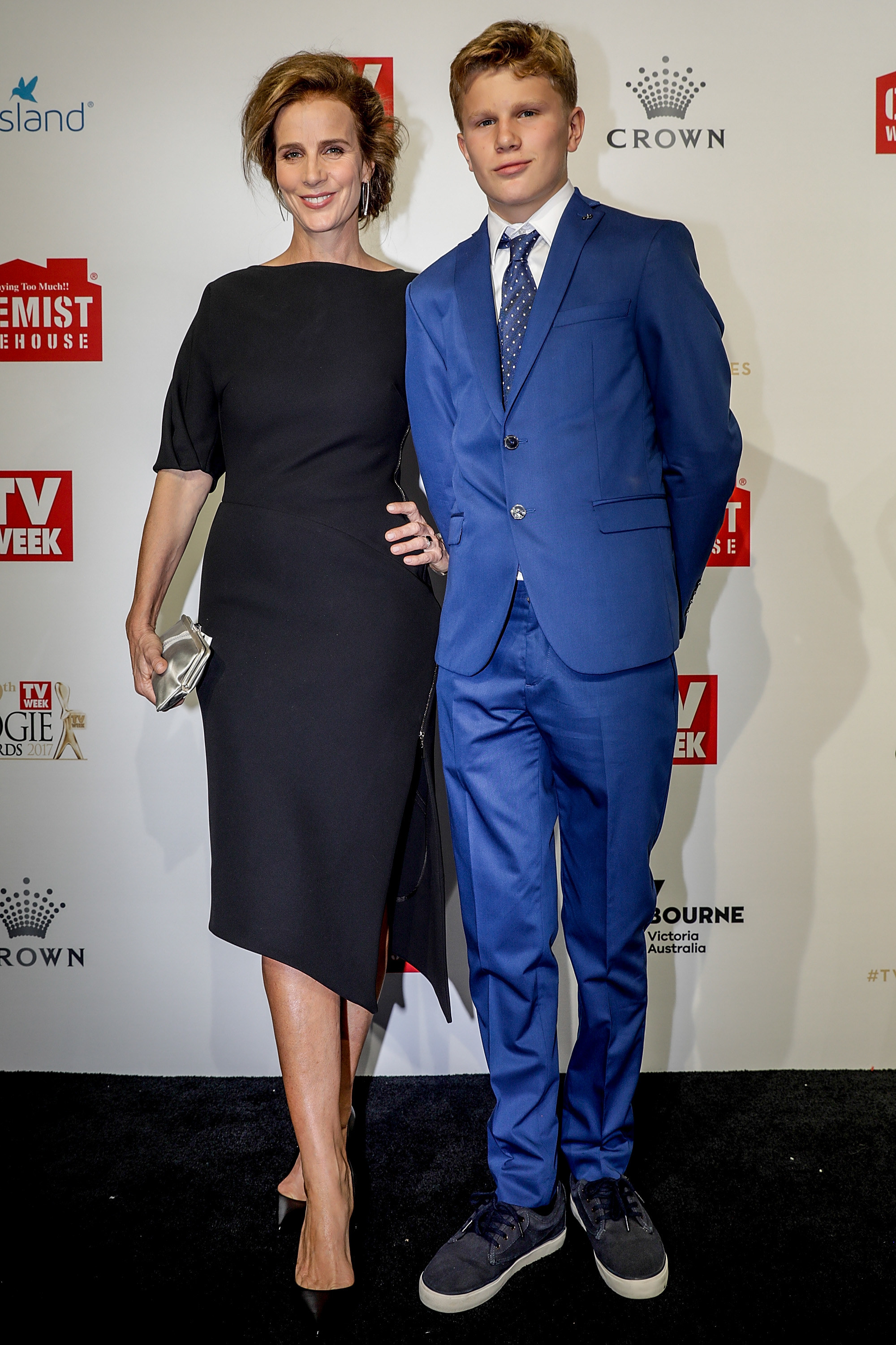 Rachel Griffiths and son banjo patrick taylor