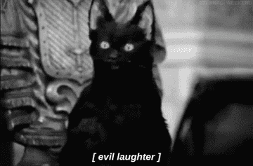 Salem the cat from &quot;Sabrina, the Teenage Witch&quot; laughs in an evil way