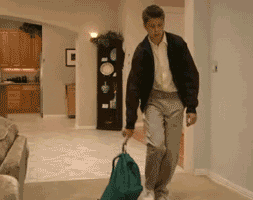 Gif of actor Michael Cera as George Michael Bluth in &quot;Arrested Development&quot; walking into a room and collapsing on the floor